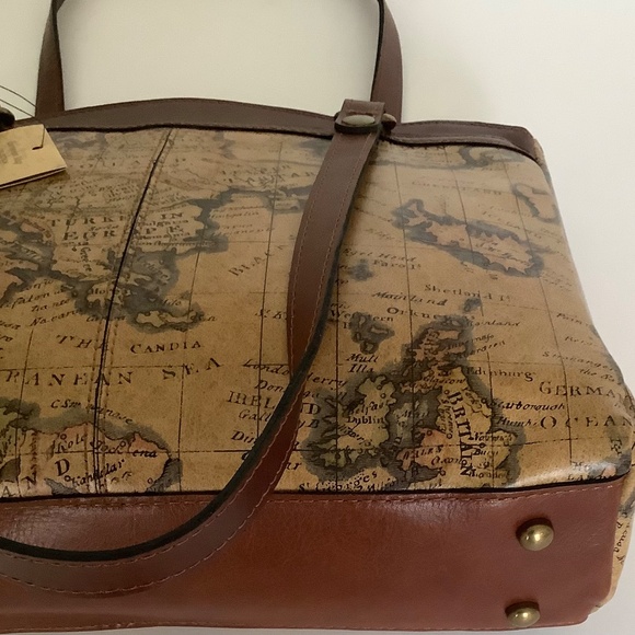 Patricia Nash Europe Map Poppy Leather Tote - Picture 9 of 13